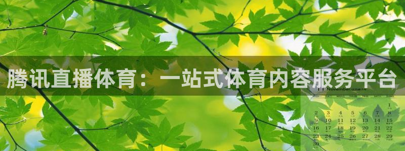 腾讯直播体育：一站式体育内容服务平台